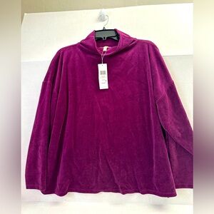 🌟NWT - Eileen Fisher Funnel Neck Box Top (Sweet Plum)
